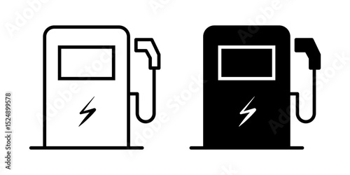  gas station icon white on background