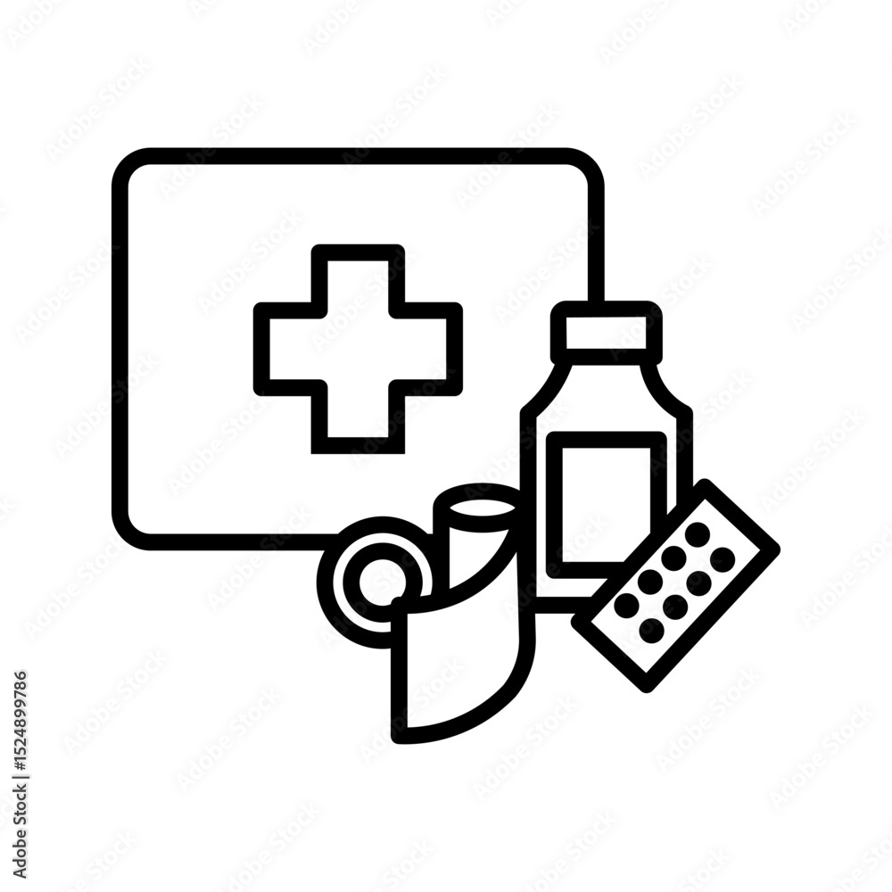 Fototapeta premium emergency equipment icon white on background