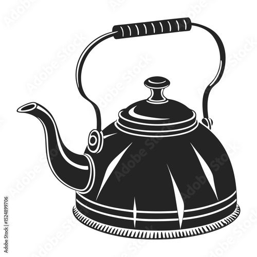 silhouette kettle on white background