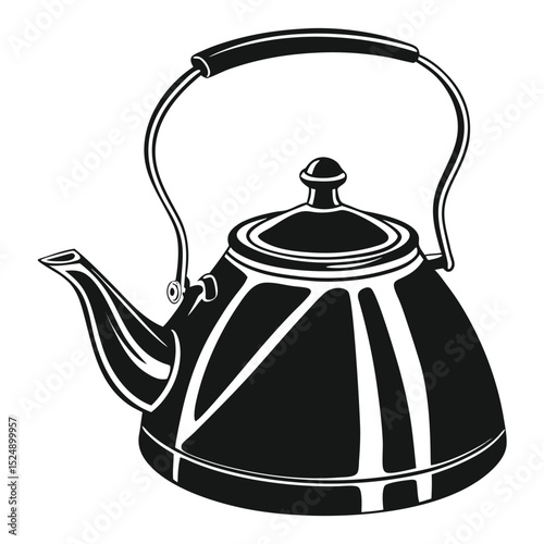 silhouette kettle on white background