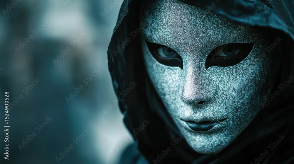 Obraz premium A masked figure with an enigmatic expression