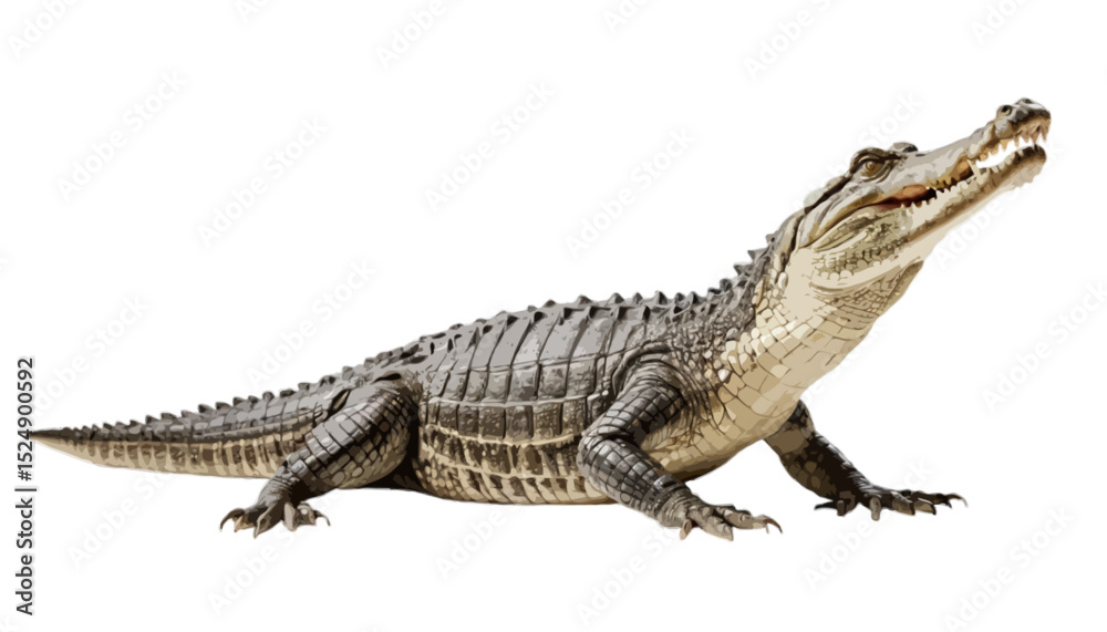 Naklejka premium Crocodile isolated on transparent background 