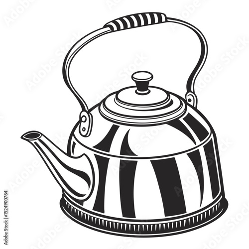 silhouette kettle on white background