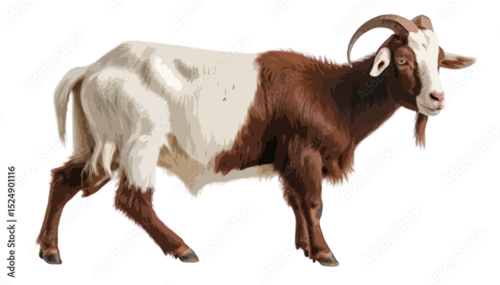 Fototapeta premium Boer Goat isolated on transparent background