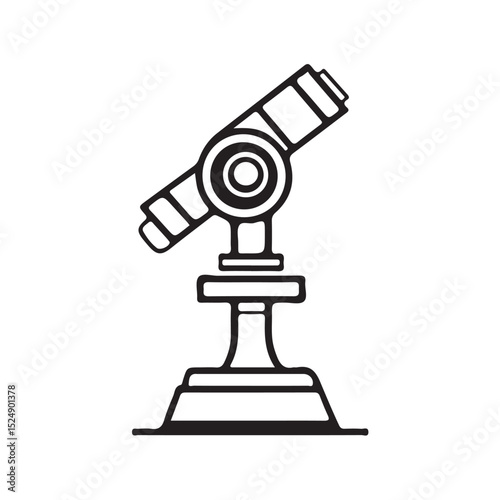 Vector illustration of an astronomical telescope, ideal for space exploration themes, astronomy education, stargazing graphics, and scientific content isolated on white background