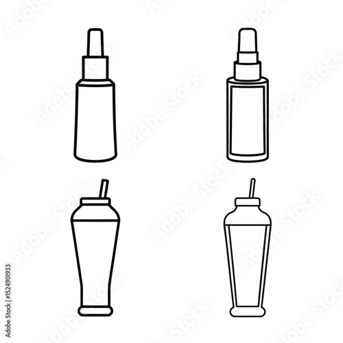 line art botol bundle design