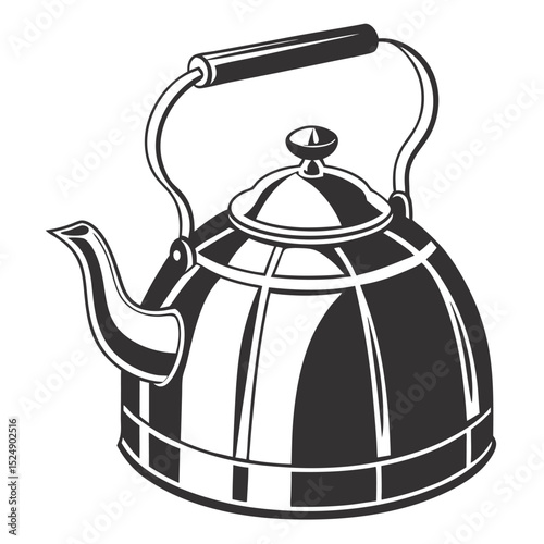 silhouette kettle on white background