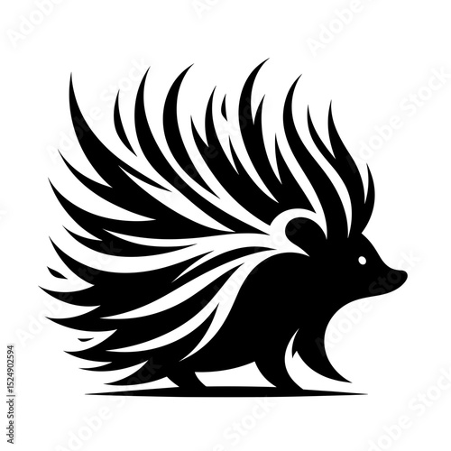 Tribal hedgehog vector with stylized spines