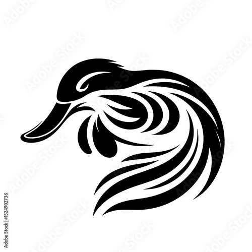 Tribal platypus vector in artistic aquatic style