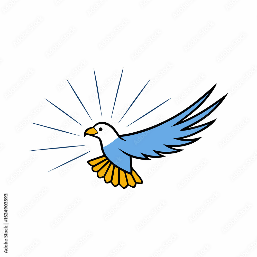 Fototapeta premium bird with a letter