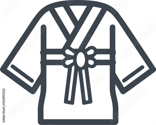 Traditional Korean hanbok icon in black outline style