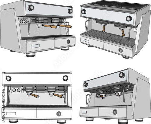 Vector illustration of a grinder machine design for grinding coffee beans to be served as a drink in cafes and restaurants 