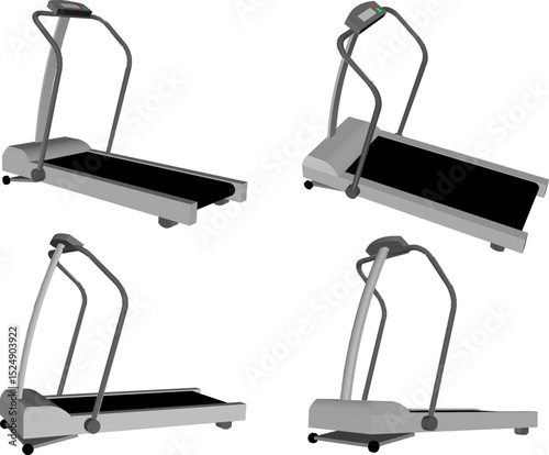 vector illustration of a simple modern treadmill sport fitness machine design