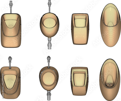 vector illustration of a urinal monobloc design for urination