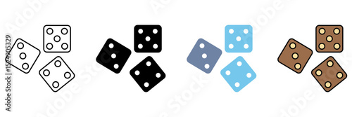 DICE concept line icon. Simple element illustration.