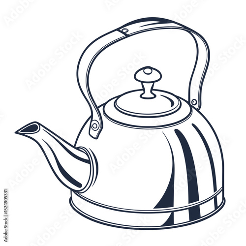 silhouette kettle on white background