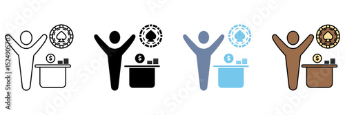 GAMBLER concept line icon. Simple element illustration.