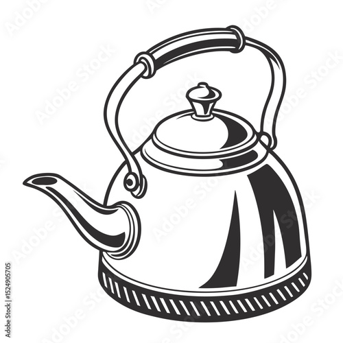 silhouette kettle on white background