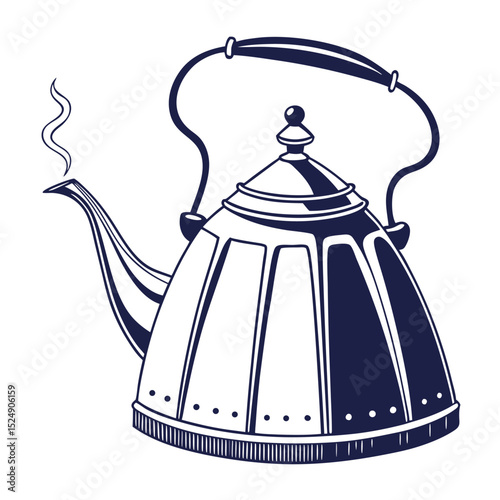 silhouette kettle on white background