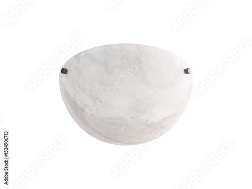 Porta Alabaster Flush Mount , blackened brass with alabaster , Elegant Lighting Fixture Against white bachground .
