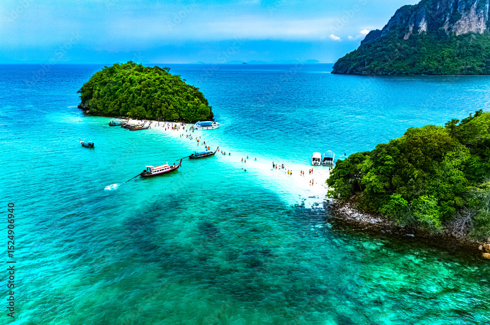 Fototapeta premium Aerial view of Thap Island near Krabi, Thailand