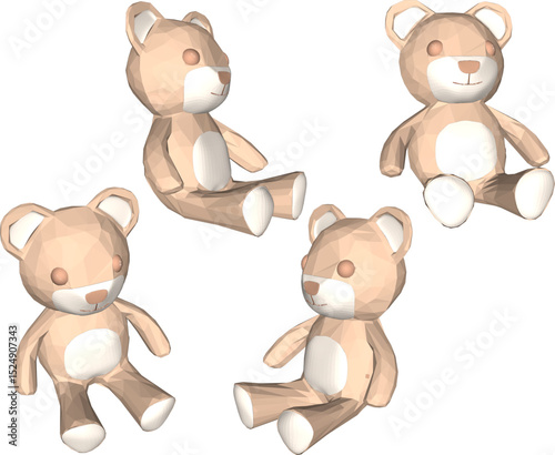 vector illustration of cute furry bear animal doll design
