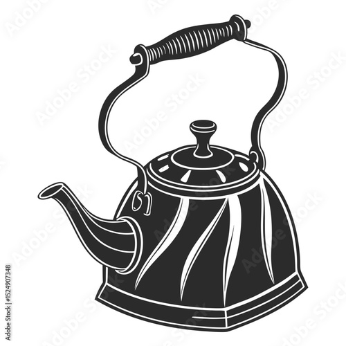 silhouette kettle on white background