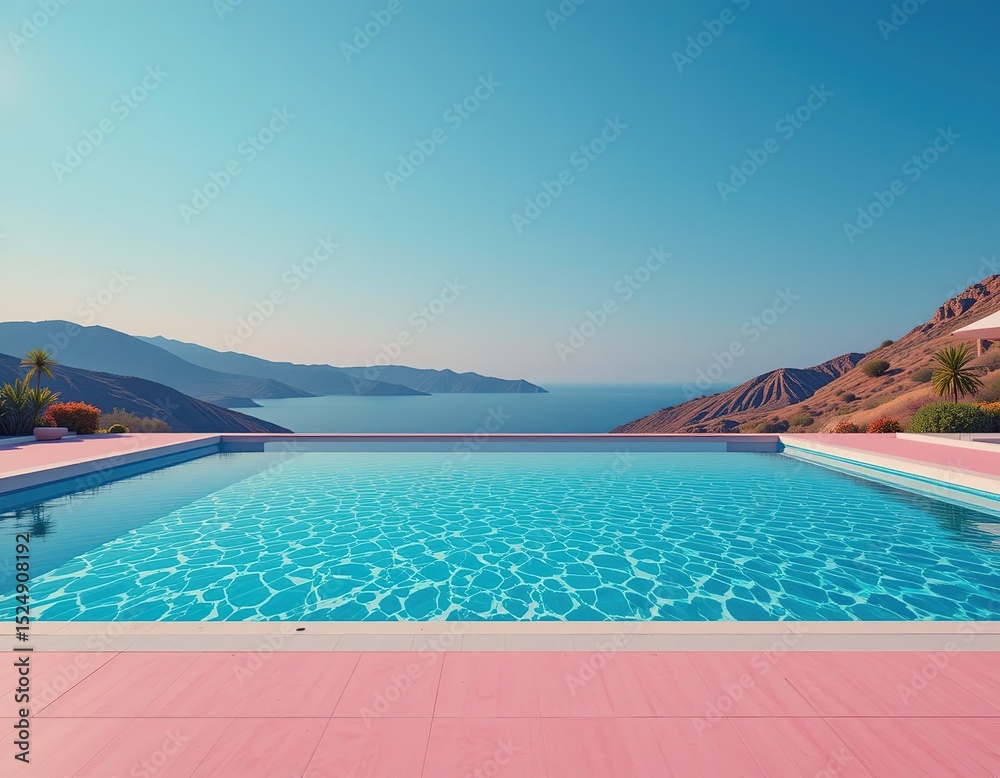 Fototapeta premium Stylish Zepeto Pool Background - Modern Design Concept