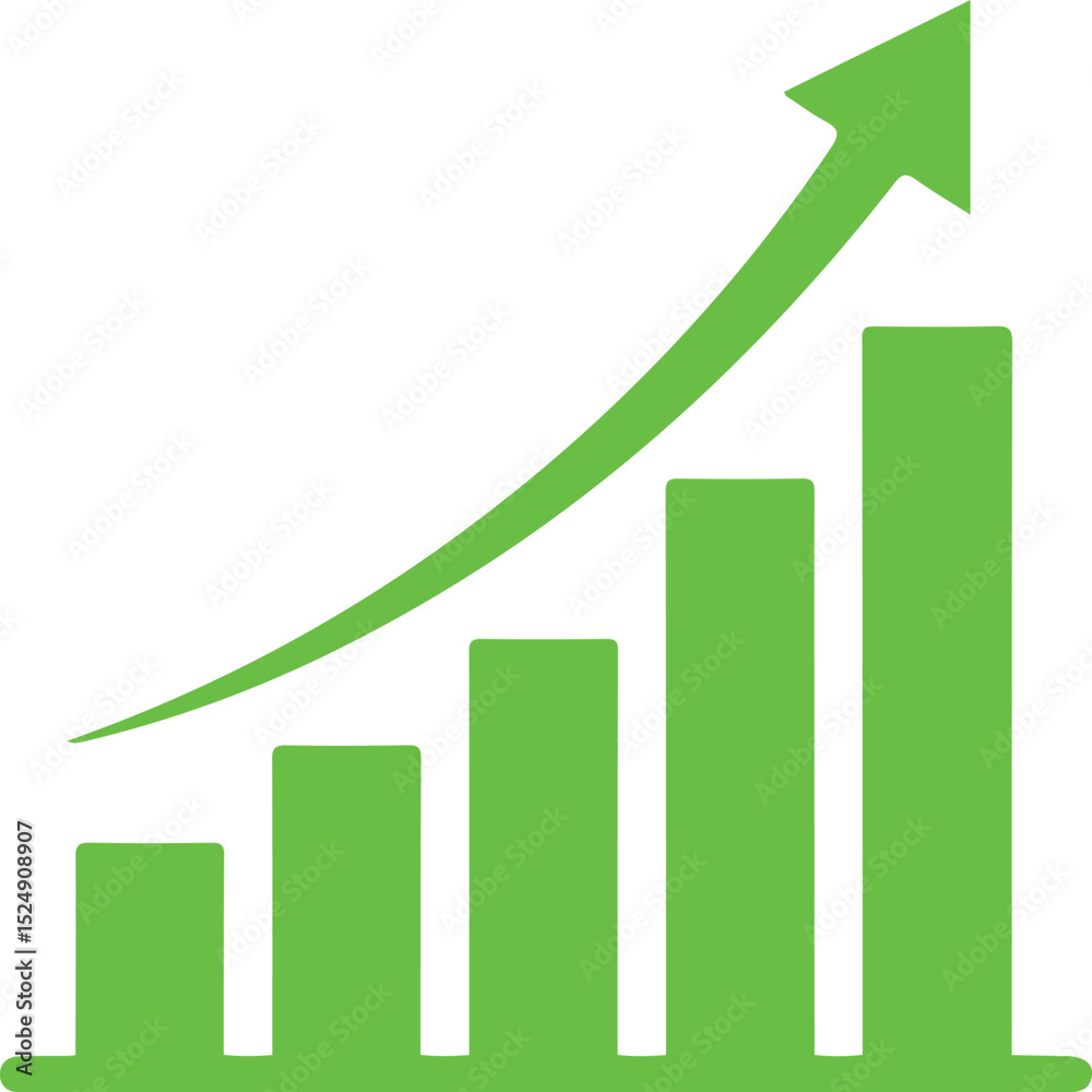 upward growth bar chart symbol icon