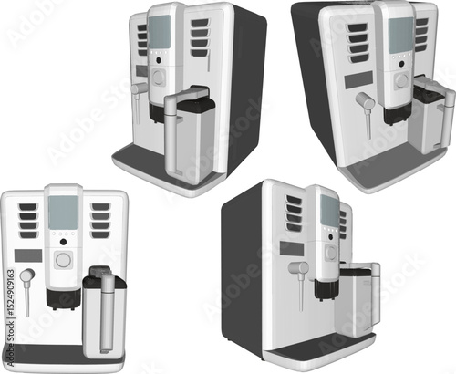 vector illustration of modern coffee machine design for cafe and restaurant
