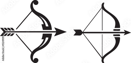 bow and arrow silhouette, archery illustration, hunting bow vector, archer with bow, longbow graphic, crossbow art, arrow shot silhouette, archery practice vector, medieval bow, 