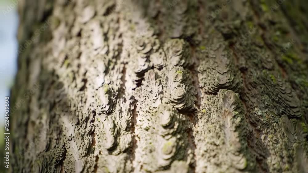 Close-up Video of Textured Tree Bark Showing Detailed Surface Patterns Close-up Video of Textured Tree Bark Showing Detailed Surface Patterns