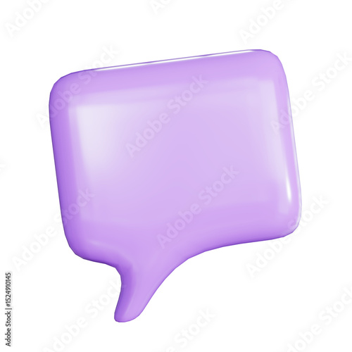 Empty white speech bubble icon on an isolated blank plastic lunch container