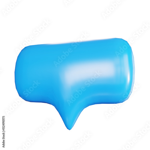 Isolated 3D blue ice cube speech bubble for hygiene, medical care, and healthy beauty products