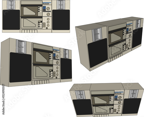 vector illustration of old classic vintage compo tape design for listening to music 
