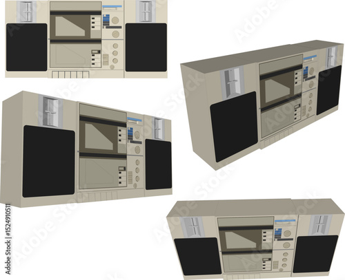 vector illustration of old classic vintage compo tape design for listening to music
