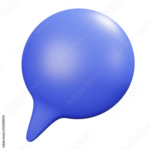A glossy, spherical blue speech bubble icon for web communication design