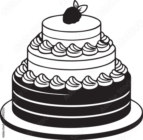 cake illustration, dessert silhouette, layered cake vector, birthday cake graphic, sweet treat shape, celebration cake art, wedding cake vector, pastry silhouette, icing cake design, chocolate cake il