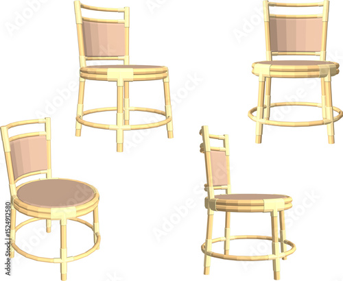 vector illustration of modern minimalist dining table and chair design