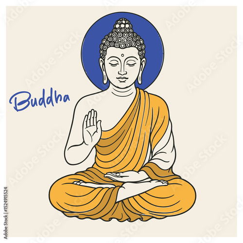 Indian lord buddha illustration