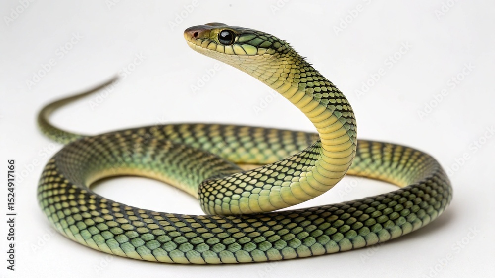 Fototapeta premium Chrysopelea ornata on studio background