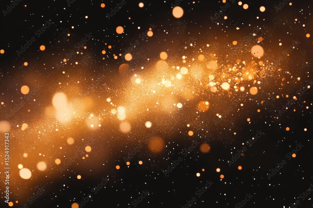 Obraz premium Golden Bokeh Lights Background Sparkling Dust and Glimmer, bokeh, lights