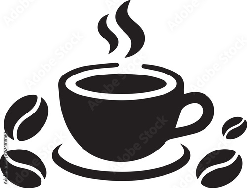coffee mug outline, hot drink silhouette, steaming cup vector, cozy coffee shape, caffeine icon art, morning beverage graphic, cartoon coffee mug, tea or coffee silhouette, drinkware vector sketch