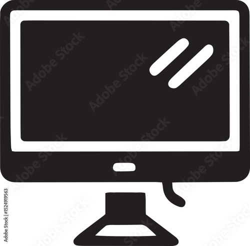 desktop computer outline, laptop icon vector, monitor screen silhouette, keyboard and mouse art, office computer shape, tech device silhouette, digital screen sketch, flat monitor icon,