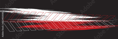 Tire tracks. Abstract wheel braking distance, tread silhouette brush. Isolated vector strip of cars or motorbikes. Vehicle tires, rubber road track, vector