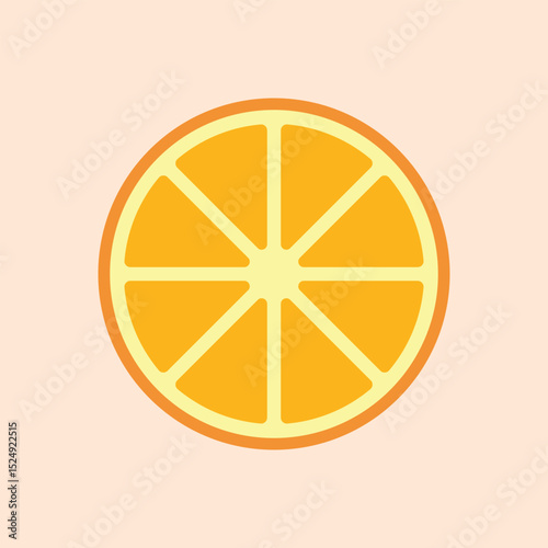 Fresh slice orange icon. Orange fruits vector