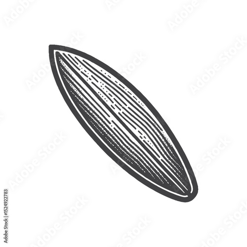 Vintage Hand-Drawn Surfing Board Illustration, Coastal Object Engraved Style Vector for T-Shirts and Beach Lifestyle Design