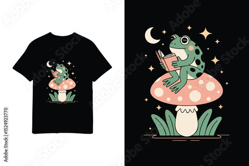 Midnight Mushroom Tales – Reading Frog Tee