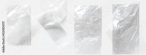 Wrinkled Transparent Film Textures, Overlay Design, Packaging Mockup, Plastic Sheet Packaging Design, Texture Overlay