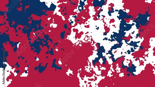 Abstract background with dynamic red, white, and blue splatters, perfect for patriotic themes, digital camo, and vibrant graphic designs